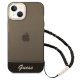 Apple iPhone 14 6.1\'\' Guess Translucent Pearl Strap Case Cover (GUHCP14SHGCOHK), Black