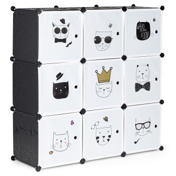 Модульный стеллаж для детской Modernhome PJJCBS0009-09D, 9 секций, черный