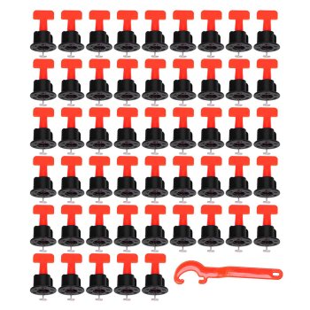 Tile Leveling System with Wedges and Clips, 50 pcs