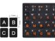 Tastatūras uzlīmes QWERTY + Kirilica 11x13mm Melnas