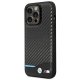 Чехол BMW Leather Carbon для Apple iPhone 14 Pro, черный
