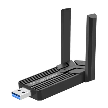 Wozinsky WAX-1800 WiFi 6 USB 3.0 bezvadu tīkla karte, divu joslu 1800 Mbps, melna