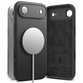 Ringke iPhone 17 Air vāciņš Silicone Magnetic MagSafe, melns