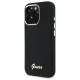 Guess Silicone Script Metal Logo & Frame vāciņš iPhone 16 Pro, melns