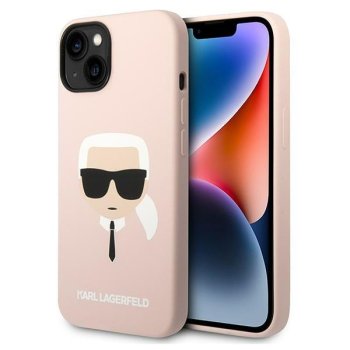 Karl Lagerfeld Silicone Karl's Head Case for iPhone 14 Plus, Pink
