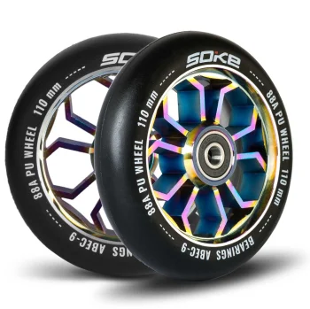 Колеса для самоката Soke 110 мм, ABEC 9, 2 шт., Rainbow
