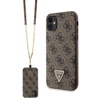 Чехол Guess для iPhone 11 / XR Crossbody 4G Metal Logo, коричневый
