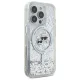 Karl Lagerfeld iPhone 16 Pro vāciņš Liquid Glitter Karl & Choupette Head MagSafe, caurspīdīgs