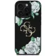 Чехол Guess Grained Roses Big 4G logo для iPhone 16 Pro 6.3\", черный