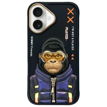 Чехол Nimmy Cool&Cute 2.0 Monkey для iPhone 16, черный