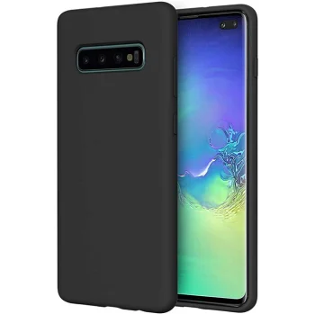 Samsung Galaxy S10 (G973F) Matt Silicone Color Case Cover, Black | Silikona Vāciņš Maciņš Apvalks Bampers