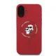 Чехол Karl Lagerfeld Silicone Karl&Choupette Heads Ring MagSafe для iPhone 16, Красный