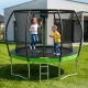 4Fizjo PRO Dārza batuts bērniem ar drošības tīklu, 252 cm (8FT), zaļš/melns