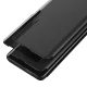 Eco Leather View Case atverams vāciņš priekš iPhone 16e / 17e ar statīvu, melns