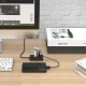 HUB 4 portu USB-A 2.0 kabelis 1M - melns | 4-port cable black