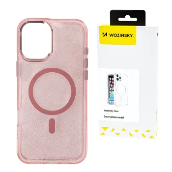 Чехол Wozinsky Glitter Case для Samsung Galaxy S25, розовый с блестками