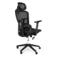 Ergonomisks biroja krēsls ModernHome grozāms ar regulējamu augstumu, melns