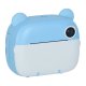 Kids\' Instant Print Camera with Thermal Printer, Bear Design, 32GB Card, Blue