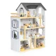 Деревянный кукольный домик ECOTOYS с мебелью и 4 куклами