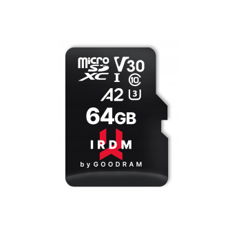 GoodRam IRDM 64GB MicroSD atmiņas karte UHS-I U3 A2 V30 ar adapteri