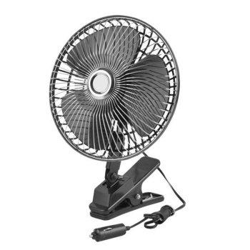 24V Car Fan 6 inch with Clip and Speed Control for Trucks RVs and Boats