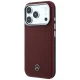 Mercedes Leather Semi Wrap Wood Effect MagSafe vāciņš iPhone 17 Pro Max, Sarkans