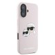 Karl Lagerfeld Silicone Karl & Choupette Head MagSafe Case for iPhone 16 Plus, Pink