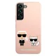 Samsung Galaxy S22+ Plus 5G (SM-S906) Karl Lagerfeld Silicone Ikonik Karl & Choupette Case Cover (KLHCS22MSSKCI), Pink...