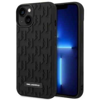 Karl Lagerfeld 3D Monogram vāciņš iPhone 14 Plus Melns