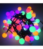 Ziemassvētku Virtene Dekorācijas 100 LED Lampiņas Spuldzes Bumbas, 10m, Krāsainas RGB | Christmas Lights