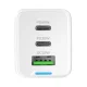 Сетевое зарядное устройство Wozinsky GaN 65W, 2x USB-C/USB-A + кабель, белое