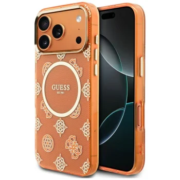 Guess IML Peony Dot MagSafe Maciņš iPhone 17 Pro Max – Oranžs | Phone Case Cover