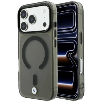Чехол BMW Sign Frosted IML & Metal Logo MagSafe для iPhone 18 Pro Max / 17 Pro Max, серый