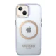 Чехол Guess для iPhone 14 Gold Outline Translucent MagSafe Фиолетовый