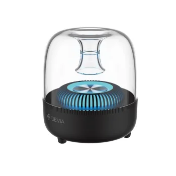 Bluetooth колонка Devia Crystal I-M2 с RGB подсветкой, черная