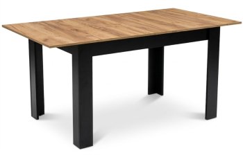 Extendable Dining Table 120-160x80 cm for 4-6 People, Craft Oak