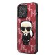 Karl Lagerfeld iPhone 13 Pro Max vāciņš Monogram Ikonik Patch Sarkans