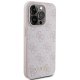 Apple iPhone 15 Pro 6.1\'\' Guess 4G Metal Gold Logo Case Cover, Pink