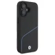 BMW iPhone 16 vāciņš Sign Leather Textured And Line MagSafe, melns