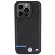 BMW ādas karbonizēts apvalks iPhone 15 Pro - melns | Leather Carbon case for black