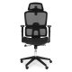 Ergonomisks biroja krēsls ModernHome grozāms ar regulējamu augstumu, melns