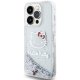 Hello Kitty iPhone 15 Pro Case Liquid Glitter Charms Kitty Head, Silver