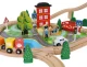 Bērnu Spēļu Rotaļu Koka Dzelzceļš Vilciena Sliežu Trase ar Vilcieniem, 88 elementi | Kid\'s Wooden Railway Train...