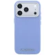 Чехол Karl Lagerfeld Grained Elongated Logo MagSafe для iPhone 17/18 Pro Max, синий