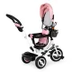 ECOTOYS 4-in-1 Toddler Tricycle with Parent Handle and Reversible Seat, Pink
