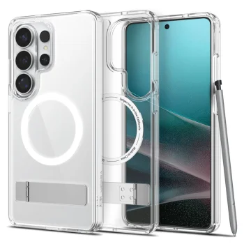 Spigen Ultra Hybrid MagSafe vāciņš priekš Samsung Galaxy S26 Ultra, caurspīdīgs un balts