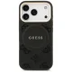 Guess iPhone 17 Pro vāciņš PU Peony Hot Stamp MagSafe, melns