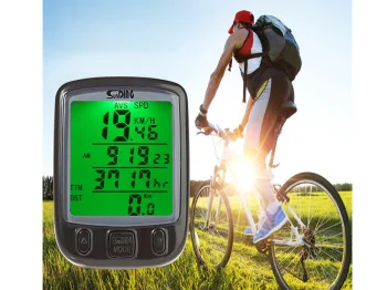 Ūdensizturīgs velodators ar LCD ekrānu un 27 funkcijām