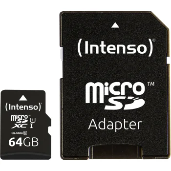 Intenso 64GB microSDXC UHS-I Premium Memory Card with Adapter