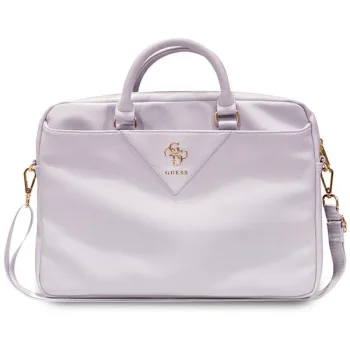 Guess klēpjdatora soma 16" ZIP Leather Triangle, violeta